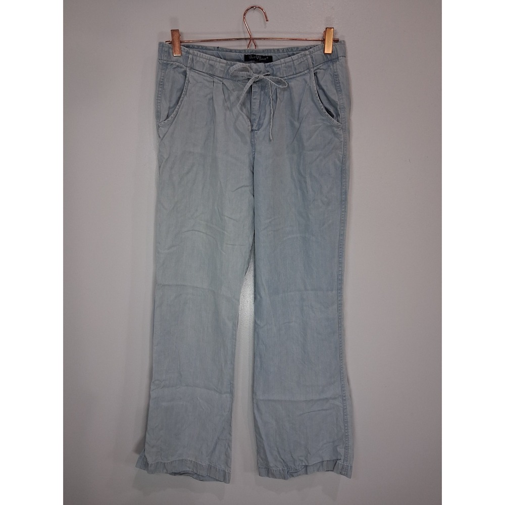 Velvet Heart Light Blue Chambray Tencel Wide Leg Drawstring Pants Womens Small